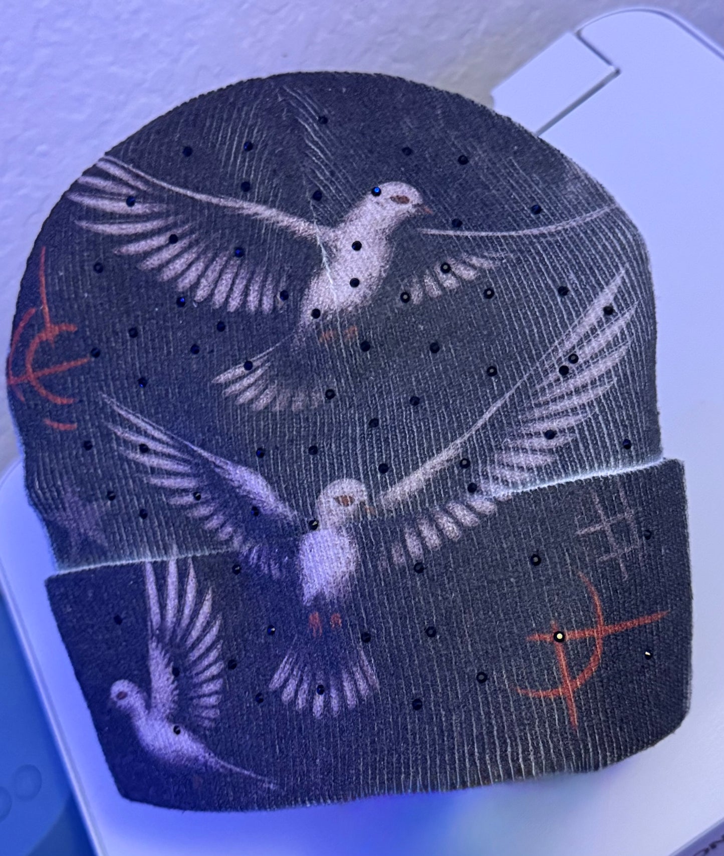 Hand-Set Rhinestone Statement Beanie