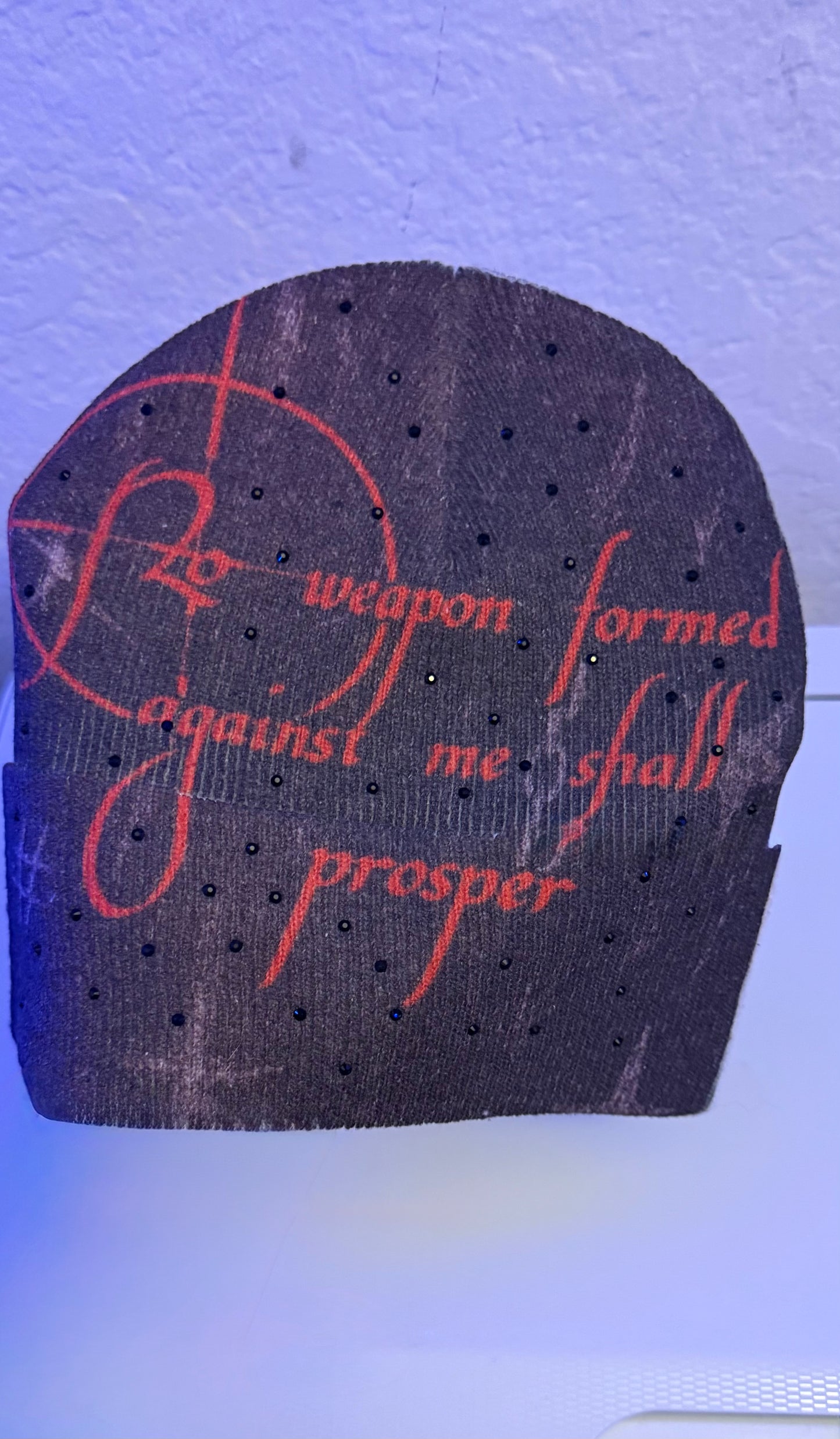 Hand-Set Rhinestone Statement Beanie