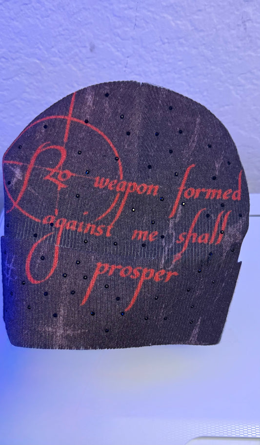 Hand-Set Rhinestone Statement Beanie